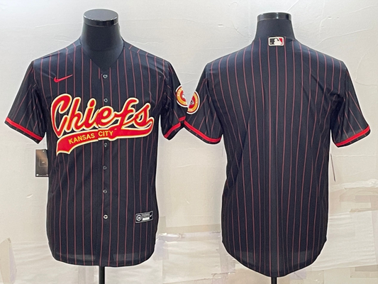 Men's Kansas City Chiefs Black Blank Player Jersey1