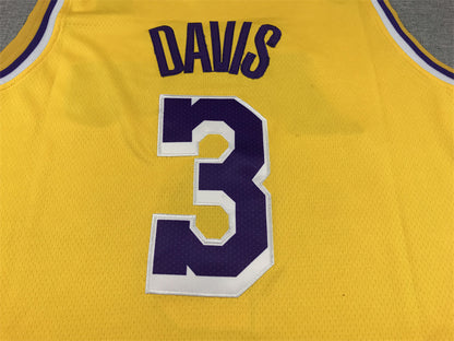 Men's Los Angeles Lakers Anthony Davis #3 Gold 2022/23 Swingman Jersey1 - Icon Edition