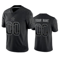 Custom1 Dallas Cowboys Active Player Black Reflective Limited Stitched Football Jerseys