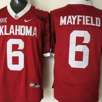 Men's Oklahoma Sooners Baker Mayfield #6 Crimson Player Game Jersey