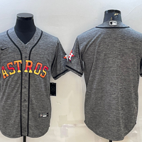 Men's Houston Astros Gray Replica Blank Jersey1