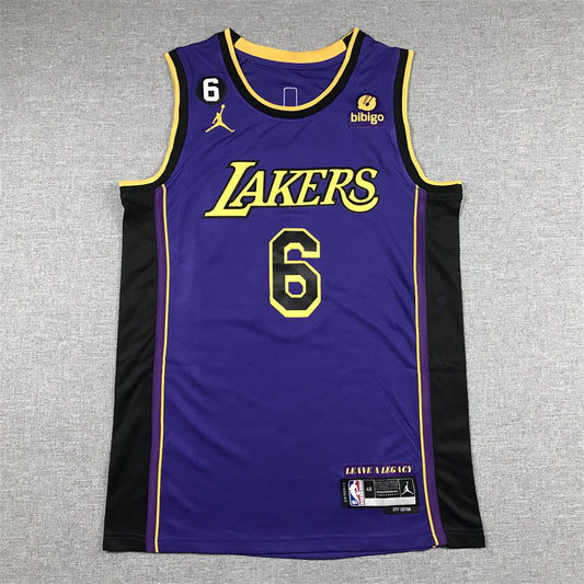 Men's Los Angeles Lakers LeBron James #6 Purple 2022/23 Swingman Jersey1 - Statement Edition