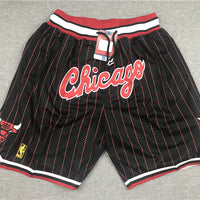 Men's Chicago Bulls Black/Red 1996-97 Hardwood Classics Authentic Basketball Shorts1