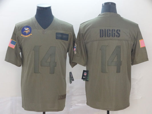 Men's Minnesota Vikings Stefon Diggs #14 Brown Game Jersey1