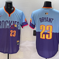 Men's Colorado Rockies Kris Bryant #23 Purple/Light Blue 2025 City Connect Limited Player Jersey1