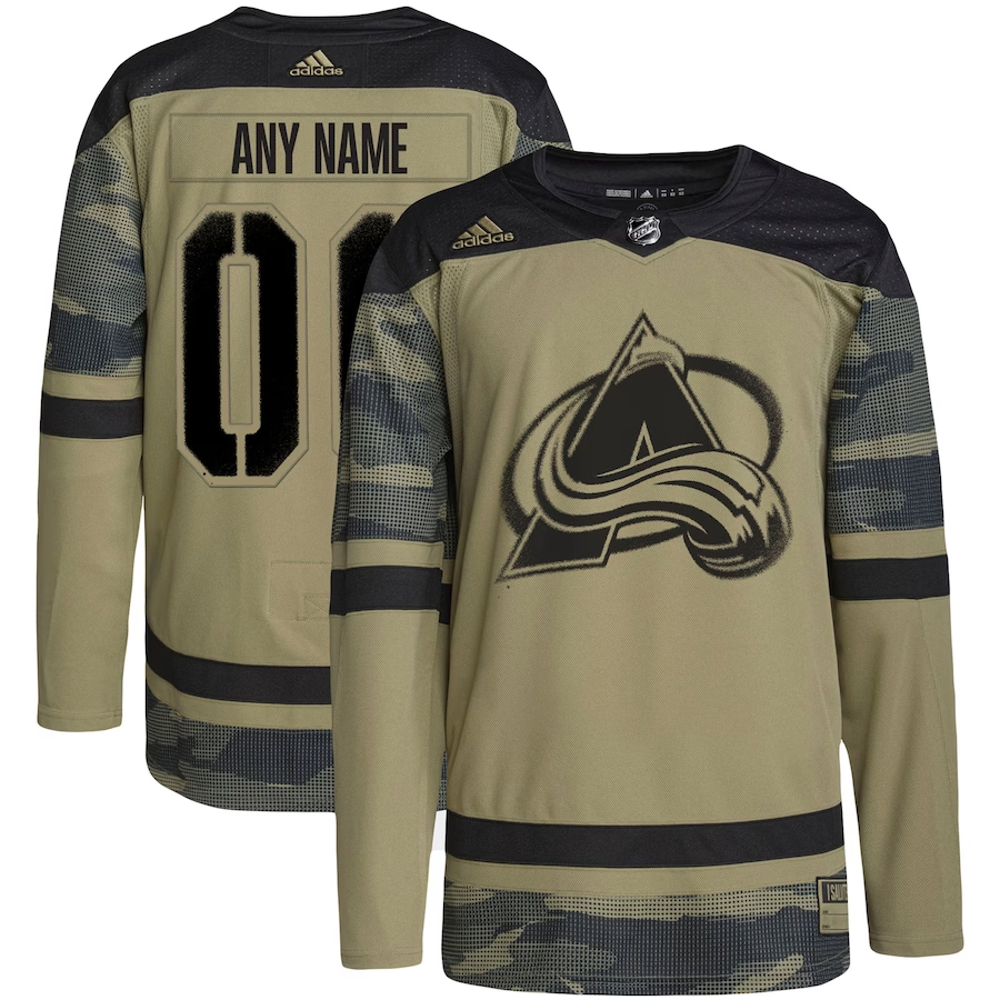 Men's Colorado Avalanche Camo Military Appreciation Team Authentic Custom Practice Jersey1