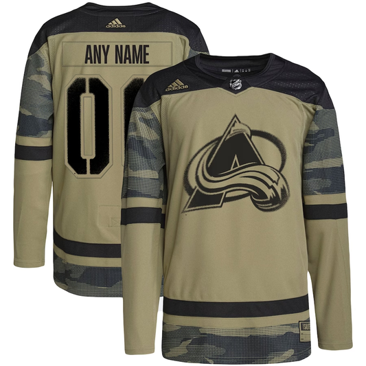 Men's Colorado Avalanche Camo Military Appreciation Team Authentic Custom Practice Jersey1