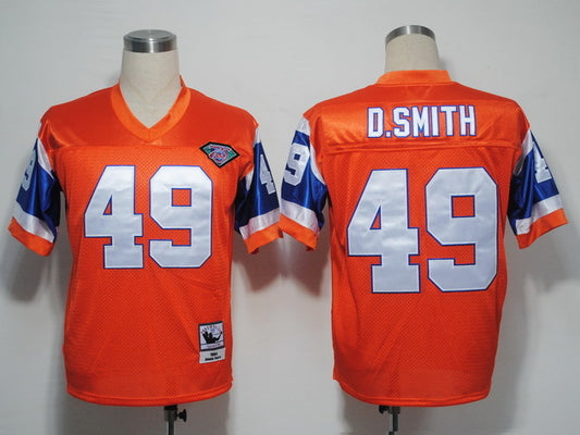 Men's Denver Broncos Dennis Smith Mitchell & Ness Orange Legacy Replica Jersey1