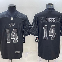 Men's Buffalo Bills Stefon Diggs #14 Black RFLCTV Limited Jersey1