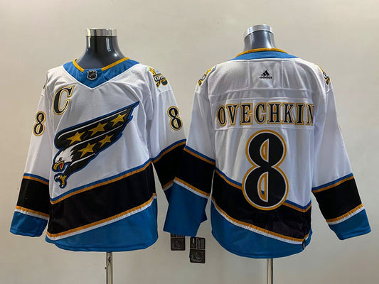 Men's Washington Capitals Alex Ovechkin #8 White Home Breakaway Jersey1