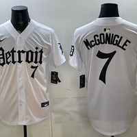 Men's Detroit Tigers Kevin McGonigle #7 White Replica Player Jersey