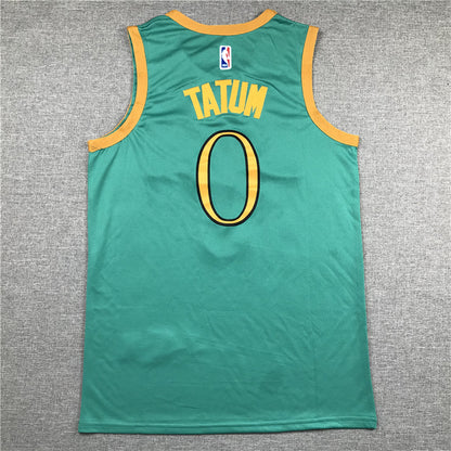 Men's Boston Celtics Jayson Tatum #0 NBA Green Swingman Player Jersey1