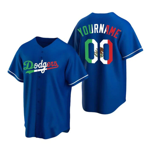 Men's Los Angeles Dodgers Blue Replica Custom Jersey1