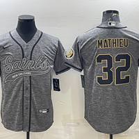 Men's New Orleans Saints Tyrann Mathieu #32 Gray Game Jersey1 Joint Edition