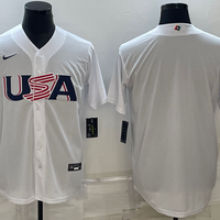 Men's 2023 World Baseball Classic USA White Blank Jersey1