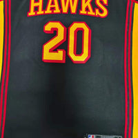 Men's Atlanta Hawks John Collins #20 Black 2020/21 Swingman Jersey1