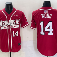 Men's Arkansas Razorbacks Gage Wood #14 Red Replica Player Jersey