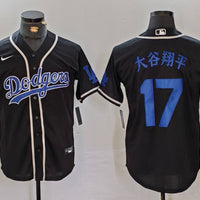 Men's Los Angeles Dodgers Shohei Ohtani #17 Black Game Jersey1