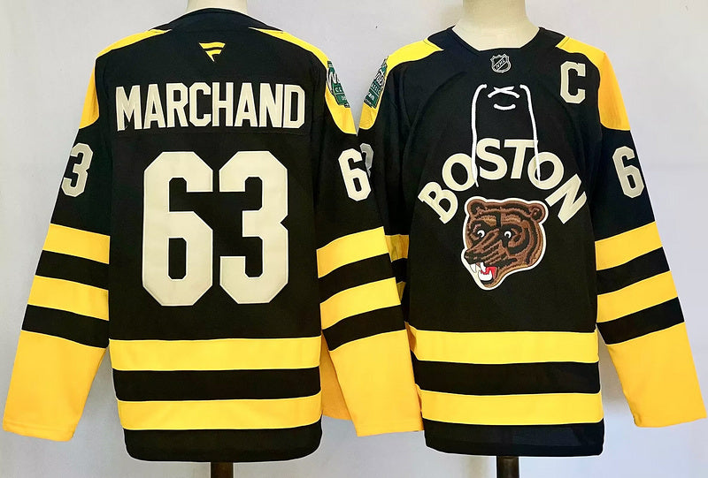Men's Boston Bruins Brad Marchand #63 Fanatics Black Player Game Jersey