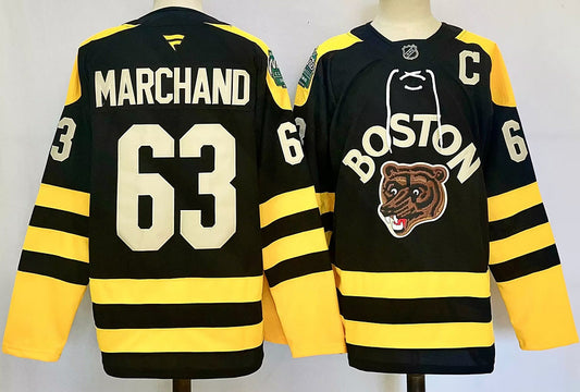 Men's Boston Bruins Brad Marchand #63 Fanatics Black Player Game Jersey