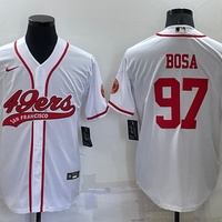Men's San Francisco 49ers Nick Bosa #97 White Game Jersey1 Joint Edition