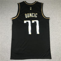 Men's Dallas Mavericks Luka Doncic #77 Swingman Player Jersey1 Black