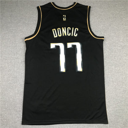 Men's Dallas Mavericks Luka Doncic #77 Swingman Player Jersey1 Black