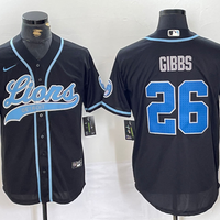 Men's Detroit Lions Jahmyr Gibbs #26 Black Game Jersey1