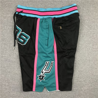 Men's San Antonio Spurs Black Hardwood Classics Basketball Shorts1