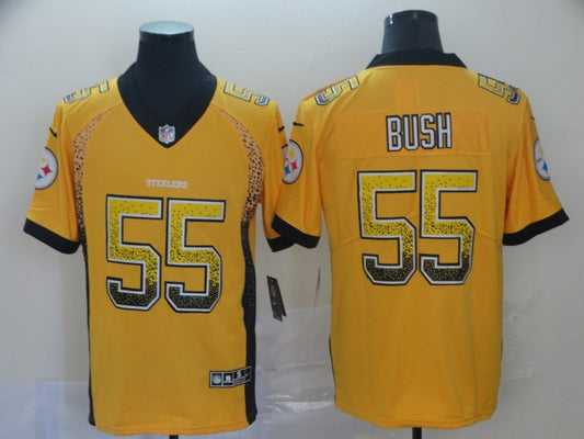Men's Pittsburgh Steelers Devon Bush Jr. #55 Gold Game Jersey1