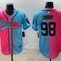 Men's Las Vegas Raiders Maxx Crosby #98 Pink/Blue Game Jersey