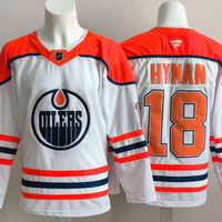 Men's Edmonton Oilers Zach Hyman #18 White Breakaway Player Jersey