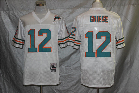 Men's Miami Dolphins Bob Griese Mitchell & Ness White Legacy Replica Jersey1