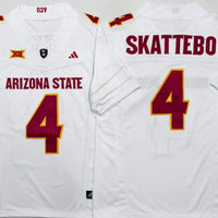 Men's Arizona State Sun Devils Cameron Skattebo #4 White Player Jersey