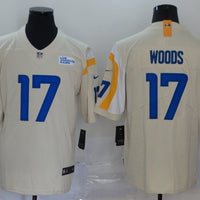 Men's Los Angeles Rams Robert Woods #17 Beige Game Jersey1