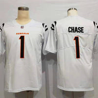 Men's Cincinnati Bengals Ja'Marr Chase #1 White Game Jersey2