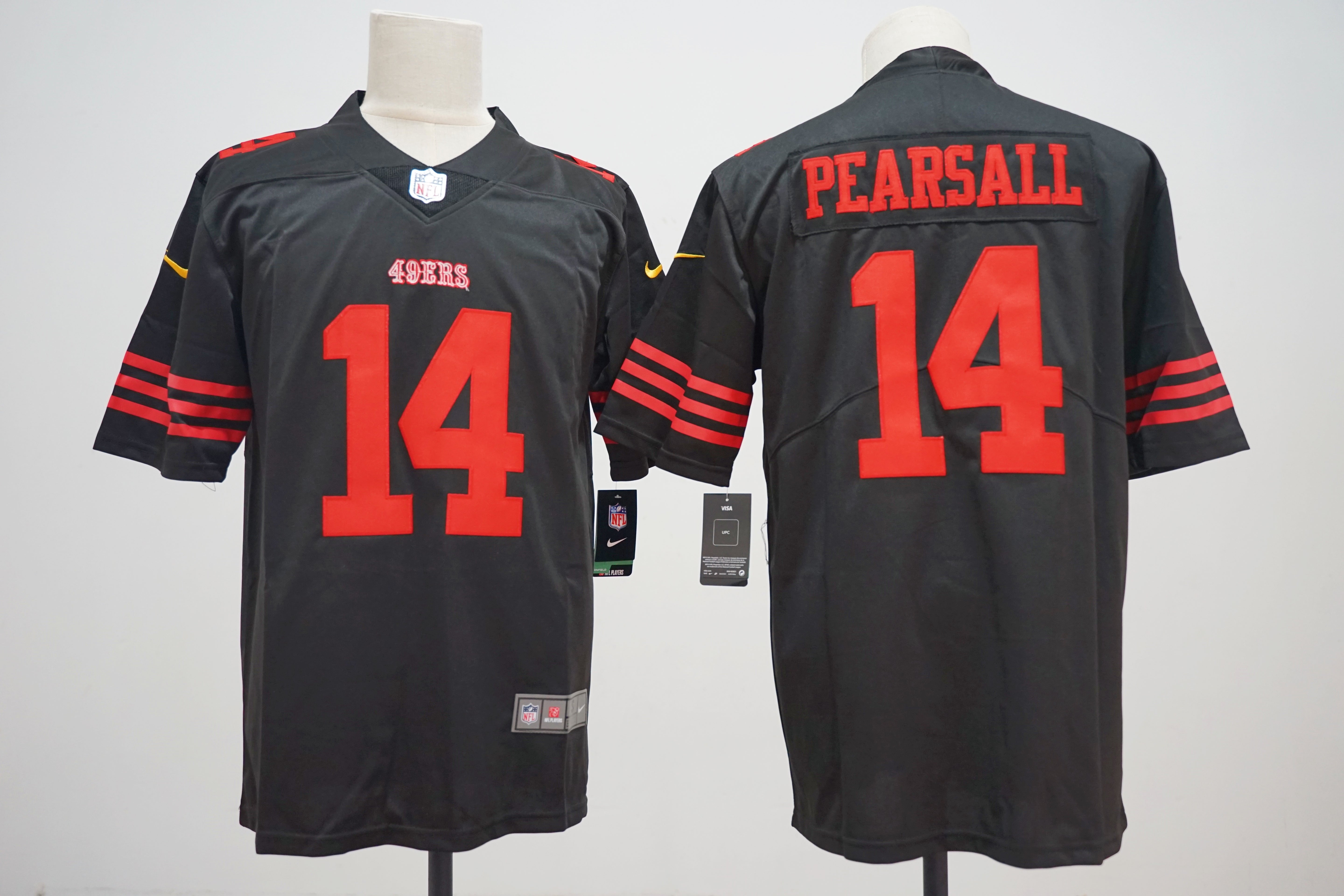 Men's San Francisco 49ers Ricky Pearsall #14 Black Game Jersey