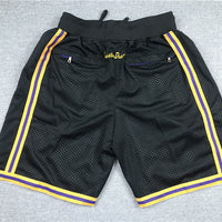 Men's Los Angeles Lakers Black Pro Shorts1 Stitched Size S-XXL
