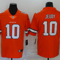 Men's Denver Broncos Jerry Jeudy #10 Orange Game Player Jersey1