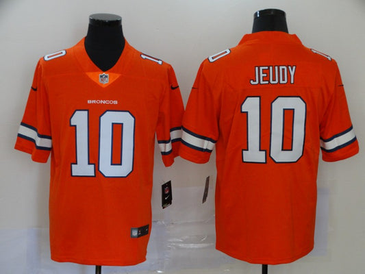 Men's Denver Broncos Jerry Jeudy #10 Orange Game Player Jersey1