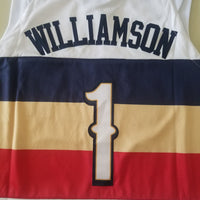 Men's New Orleans Pelicans Zion Williamson #1 NBA White Swingman Jersey1