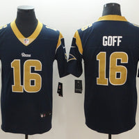 Men's Los Angeles Rams Jared Goff #16 Navy Game Jersey1