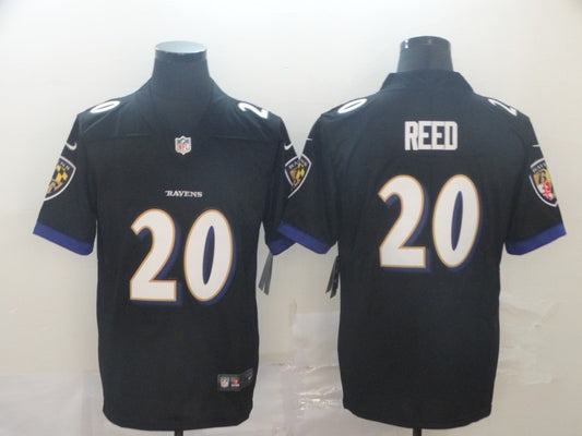 Men's Baltimore Ravens Ed Reed #20 Black Game Jersey1