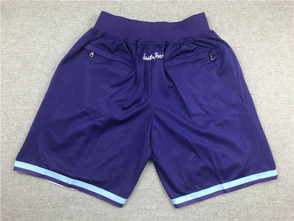 Men's Charlotte Hornets Purple Basketball Retro Shorts11