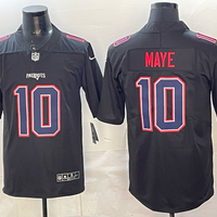 Men's New England Patriots Drake Maye #10 Carbon Black Fashion Game Jersey