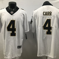 Men's New Orleans Saints Derek Carr #4 White Game Jersey Joint Edition