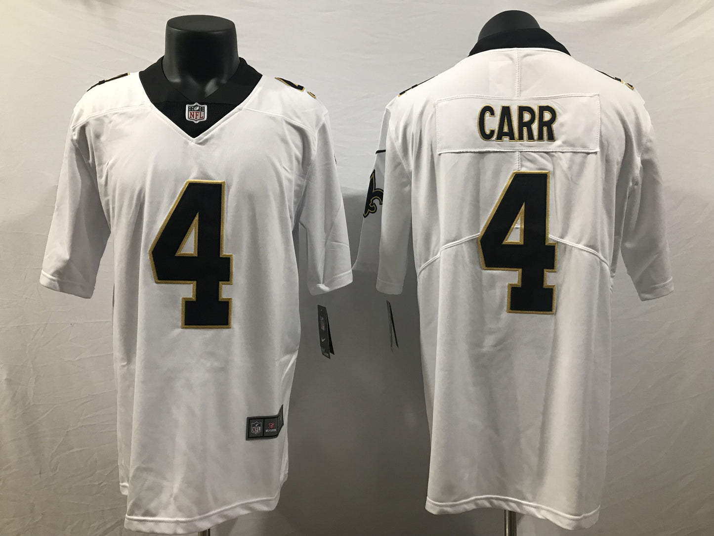 Men's New Orleans Saints Derek Carr #4 White Game Jersey Joint Edition