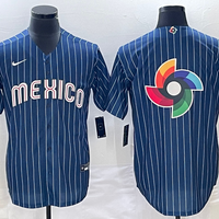 Men's 2023 World Baseball Classic Mexico Navy Alternate Game Jersey1