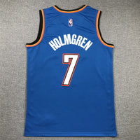 Men's Oklahoma City Thunder Chet Holmgren #7 Blue Swingman Jersey1 - Icon Edition