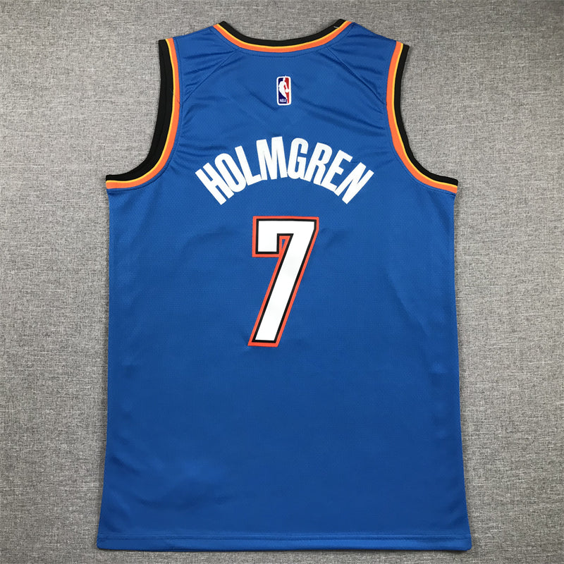 Men's Oklahoma City Thunder Chet Holmgren #7 Blue Swingman Jersey1 - Icon Edition